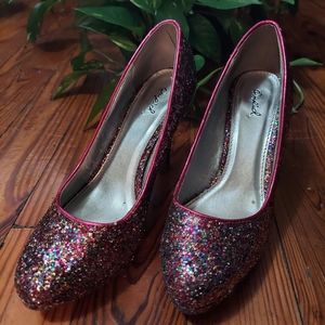 Pink Glitter Qupid Pumps size 9
